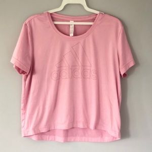 Adidas Dry Fit Athletic Short Sleeve Crop Pink